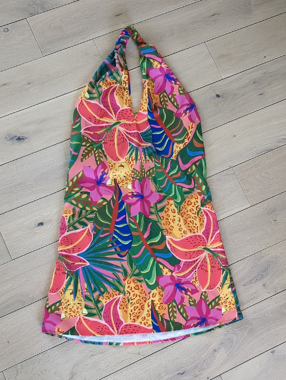 14" Pit-to-pit Shein Bright Floral And Leopard Dress